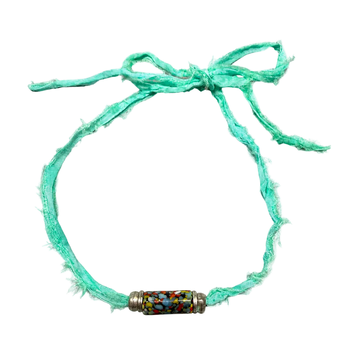 Sea Glass Silk Ribbon Choker/Bracelet