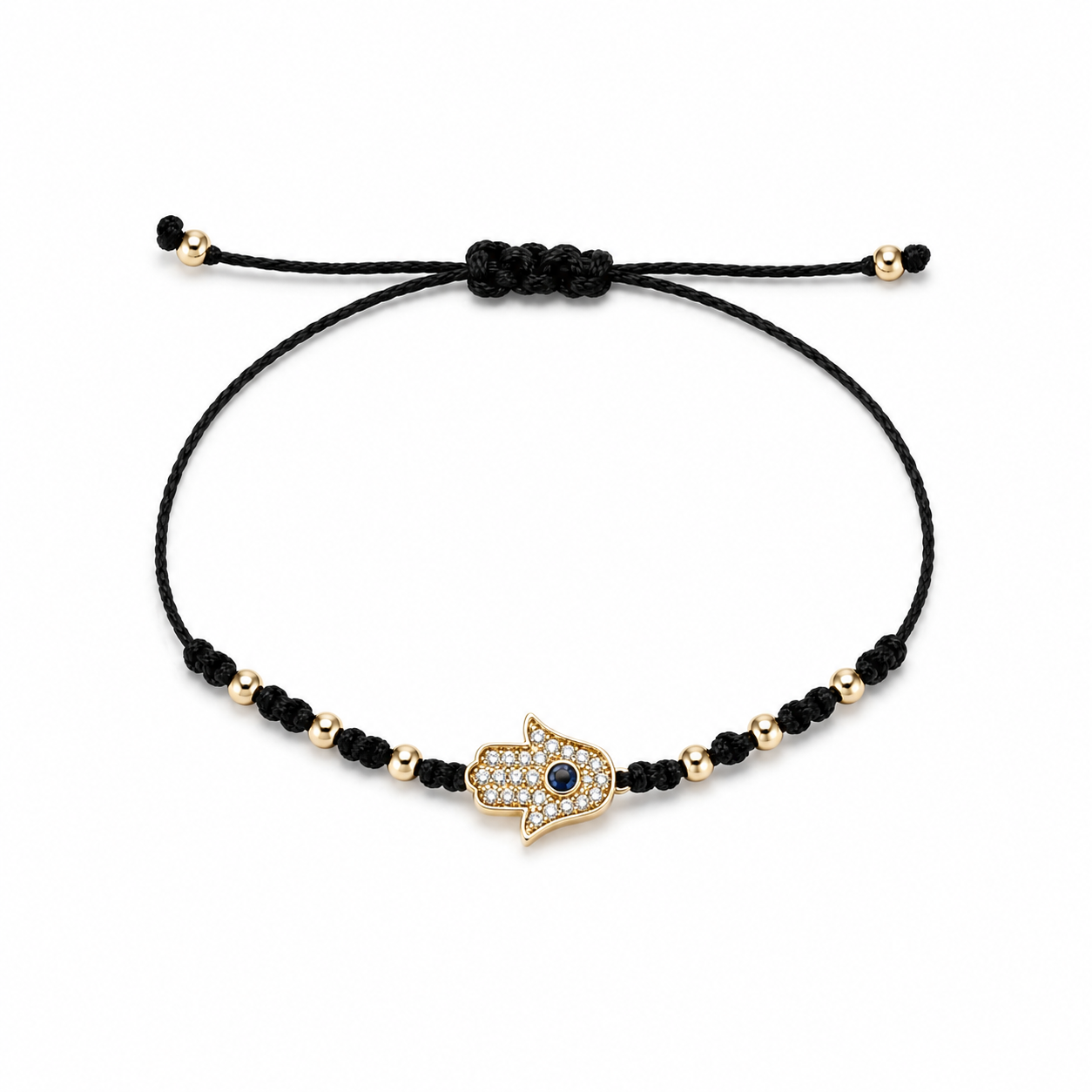 Black Hamsa Protection Bracelet